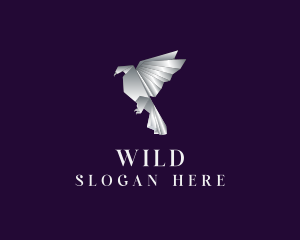 Black Falcon - Silver Phoenix Origami logo design