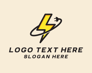 Quick - Lightning Bolt Plug logo design