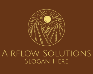 Mountain Range Sun logo design