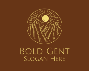 Mountain Range Sun logo design