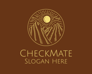 Mountain Range Sun logo design