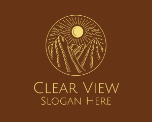 Mountain Range Sun logo design