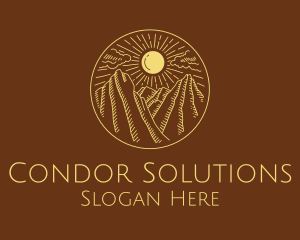 Mountain Range Sun logo design