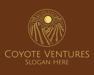 Mountain Range Sun logo design