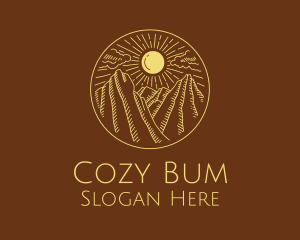 Mountain Range Sun logo design