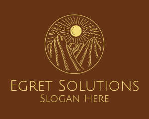 Mountain Range Sun logo design