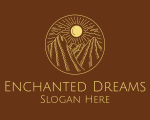 Mountain Range Sun logo design