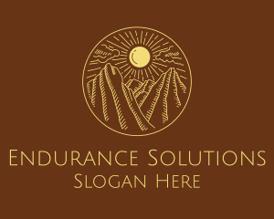 Mountain Range Sun logo design