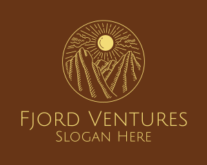 Fjord - Mountain Range Sun logo design