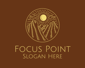 Mountain Range Sun logo design