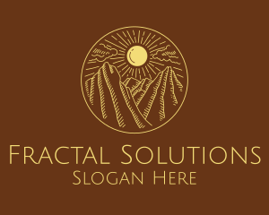 Mountain Range Sun logo design