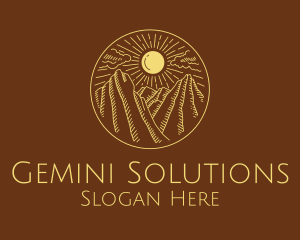 Mountain Range Sun logo design