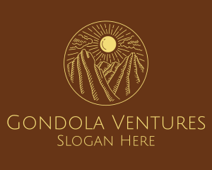 Mountain Range Sun logo design