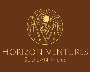 Mountain Range Sun logo design