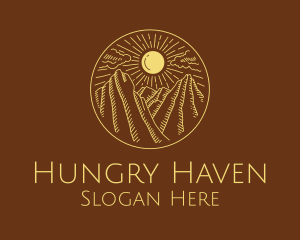 Mountain Range Sun logo design