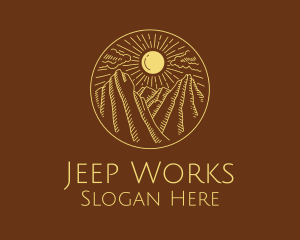 Mountain Range Sun logo design