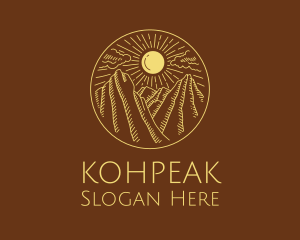 Mountain Range Sun logo design