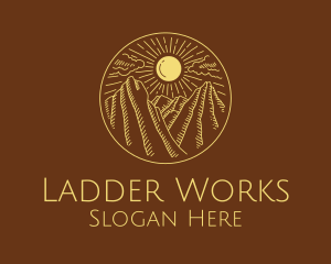 Mountain Range Sun logo design