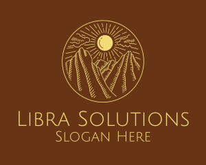 Mountain Range Sun logo design