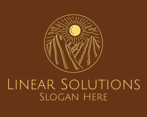 Mountain Range Sun logo design