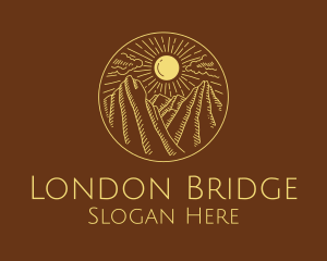 Mountain Range Sun logo design