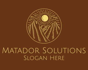 Mountain Range Sun logo design