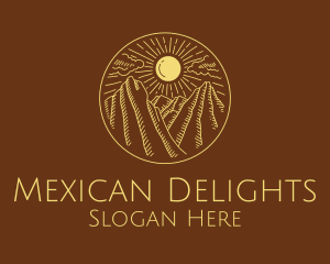 Mountain Range Sun logo design