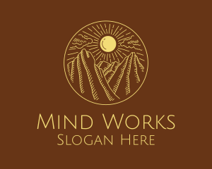 Mountain Range Sun logo design