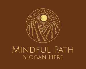 Enlightenment - Mountain Range Sun logo design