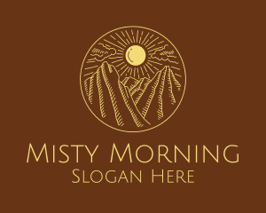 Mountain Range Sun logo design