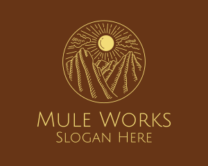 Mountain Range Sun logo design