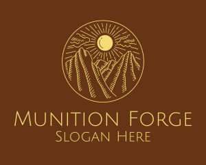 Mountain Range Sun logo design