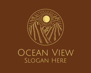 Mountain Range Sun logo design