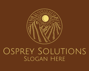 Mountain Range Sun logo design