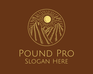 Mountain Range Sun logo design