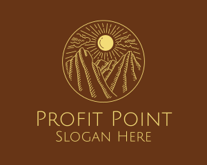 Mountain Range Sun logo design