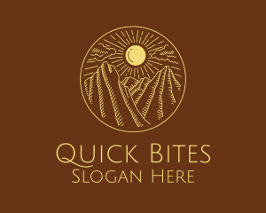 Mountain Range Sun logo design