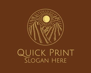 Mountain Range Sun logo design