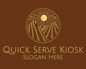 Mountain Range Sun logo design