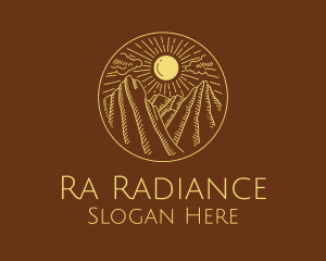 Mountain Range Sun logo design