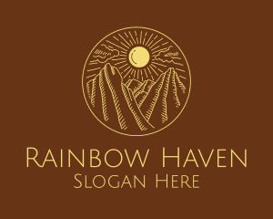 Mountain Range Sun logo design