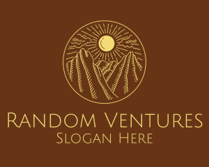 Mountain Range Sun logo design