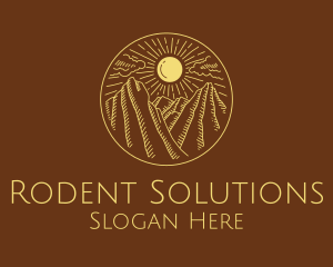 Mountain Range Sun logo design