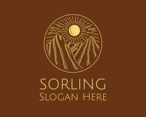 Mountain Range Sun logo design