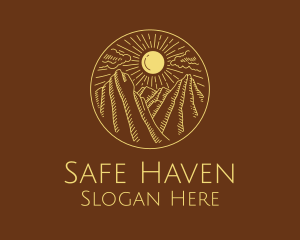 Mountain Range Sun logo design