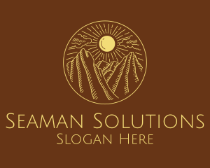 Mountain Range Sun logo design