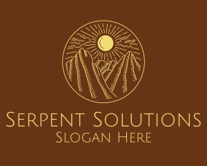 Mountain Range Sun logo design