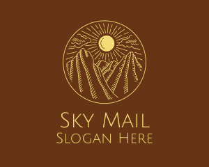 Mountain Range Sun logo design