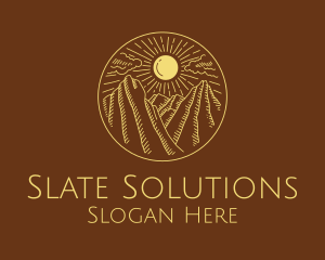 Mountain Range Sun logo design