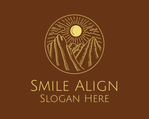 Mountain Range Sun logo design